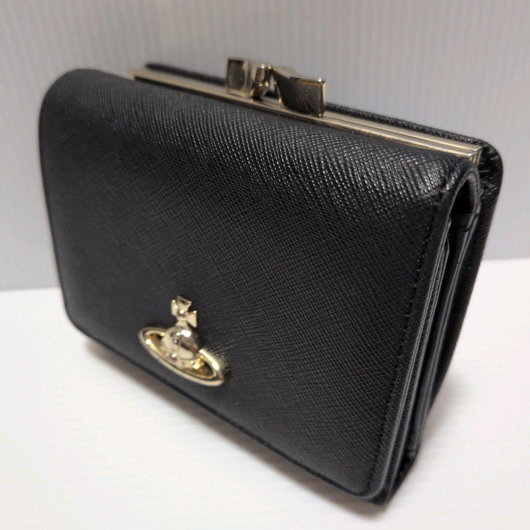 Vivienne Westwood 財布 三つ折り がま口 コンパクト 黒 - メルカリ