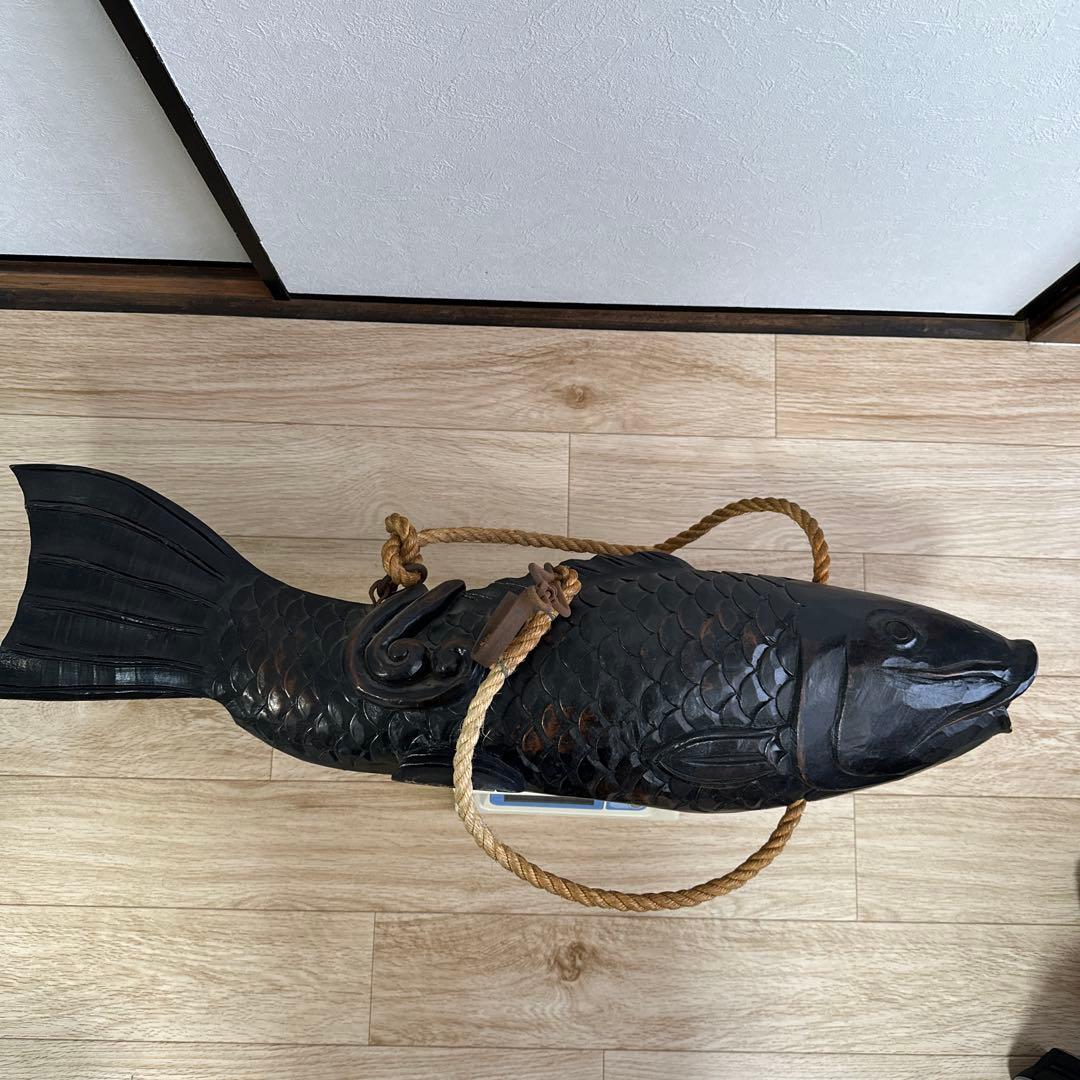 囲炉裏 自在鉤 木彫り 魚(鯉) - メルカリ