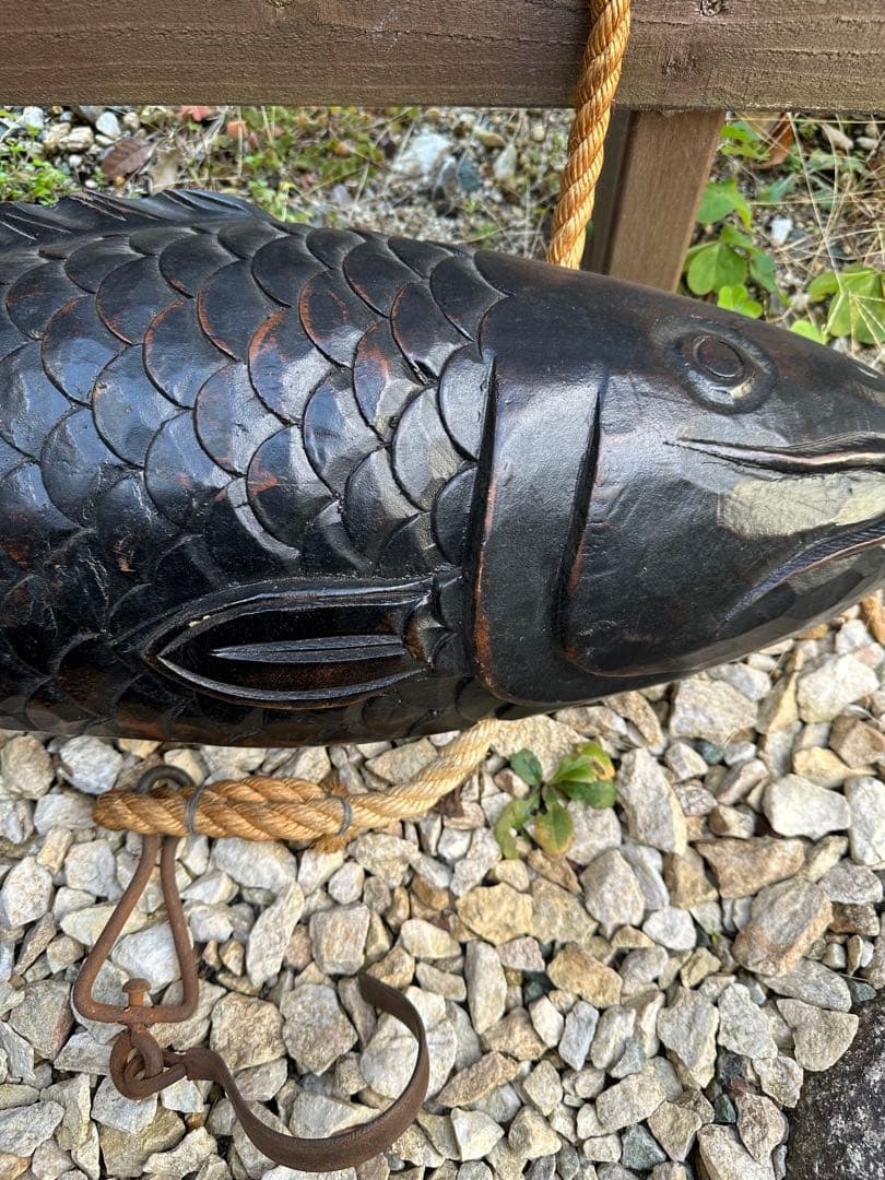 囲炉裏 自在鉤 木彫り 魚(鯉) - メルカリ