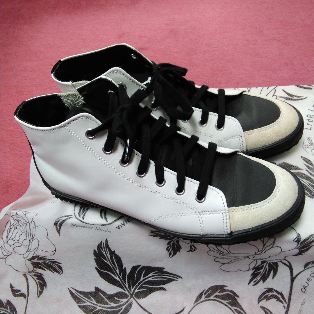 グラウンドY☆ホワイト/ブラック レザースニーカー - メルカリ