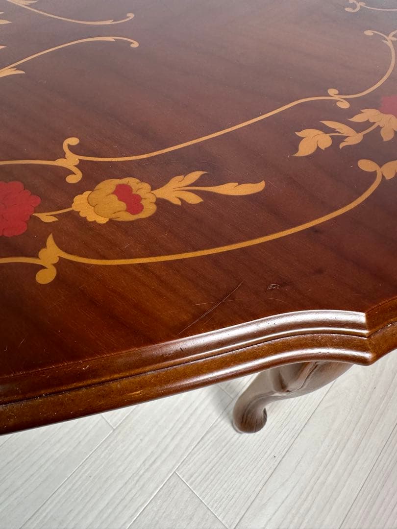 イタリア センターテーブル 象嵌 猫脚 猫足 リビングテーブル 　※i4※