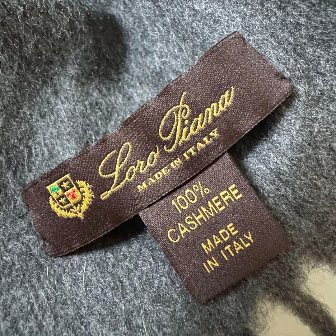 美品　極上の肌触り　ロロピアーナ 最高級カシミヤ100% 大判マフラー　グレー