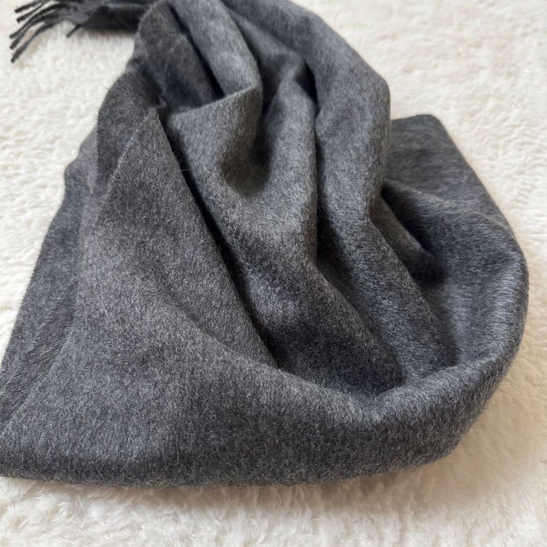 美品　極上の肌触り　ロロピアーナ 最高級カシミヤ100% 大判マフラー　グレー