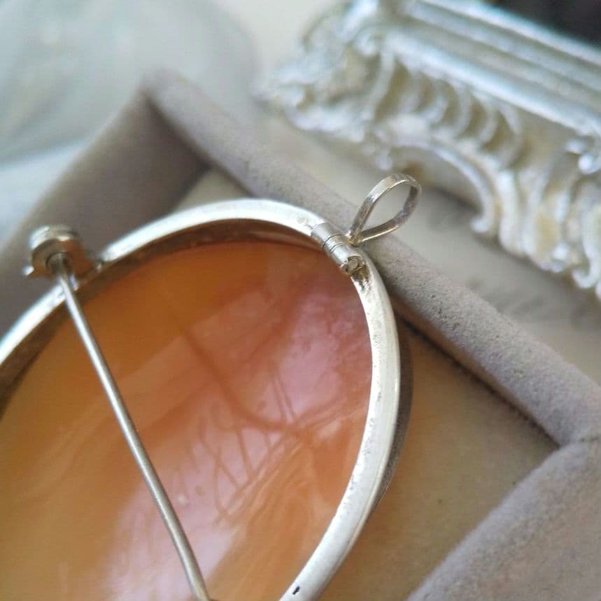 ITALY SILVER 800 シェルカメオ ブローチ ペンダント cameo - メルカリ