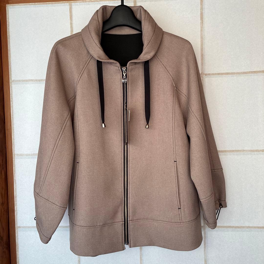 fu新品　ベージュジャケット　QUAR ee TAKA-Q｜綿麻ライク 1ボタン7分袖ジャケット ベージュ(セットアップ