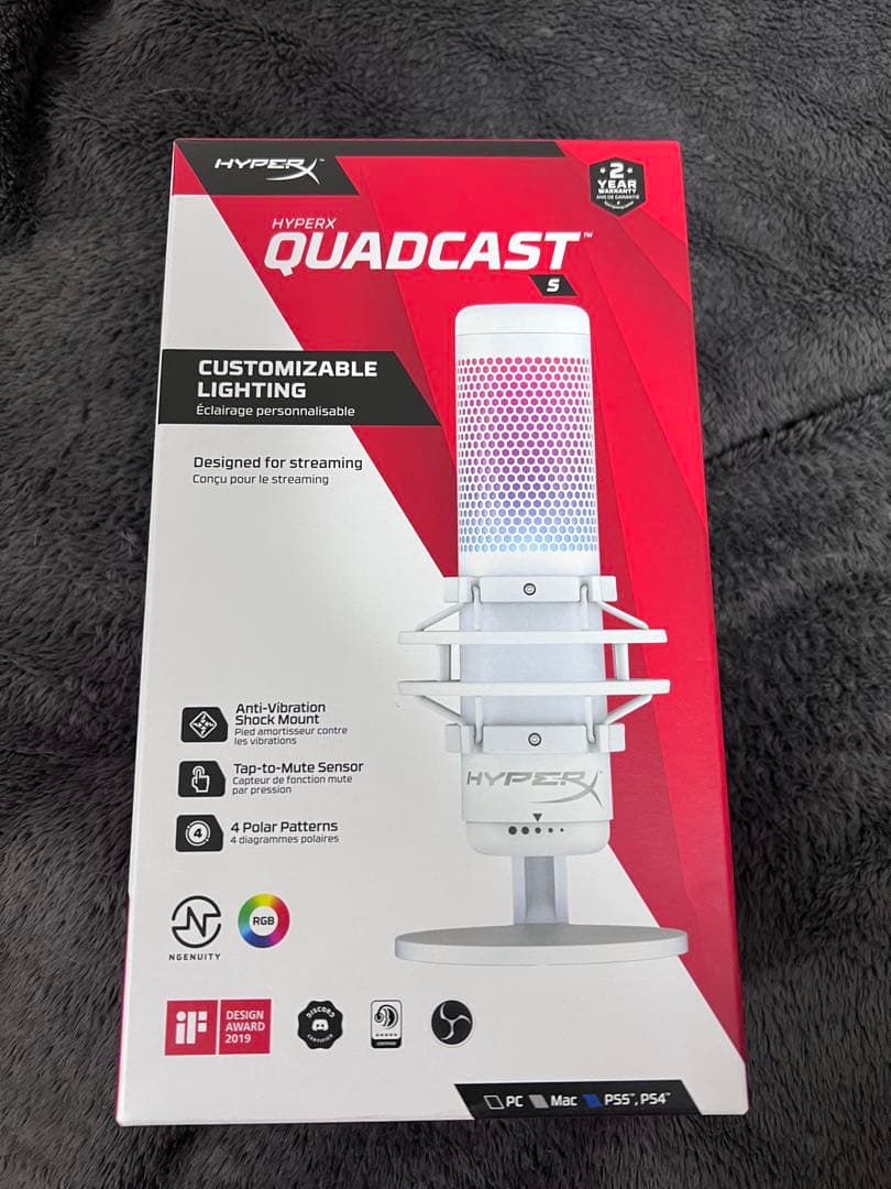 510254 HyperX QuadCast S スタンドアロンマイク Amazon | HyperX QuadCast S スタンドアロンマイク RGBライティング