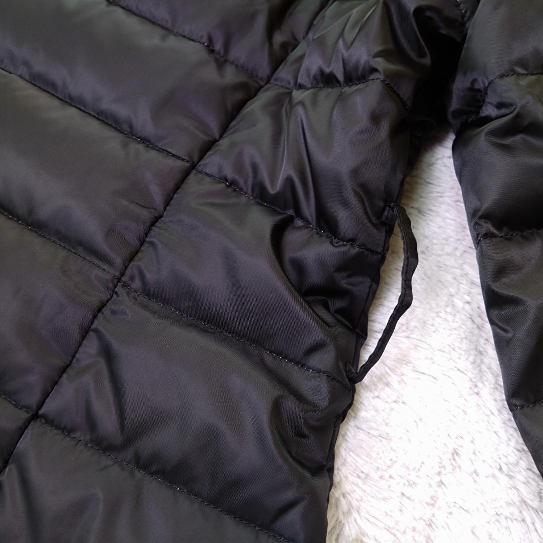 オースチンリード フード付きダウンコート L40 ビジュー装飾つき 黒 白