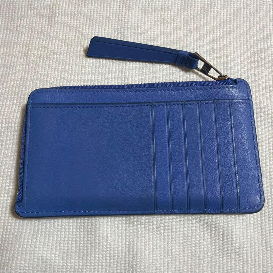 LOEWE パズル ロング コインカードホルダー クラシックカーフ ブルー