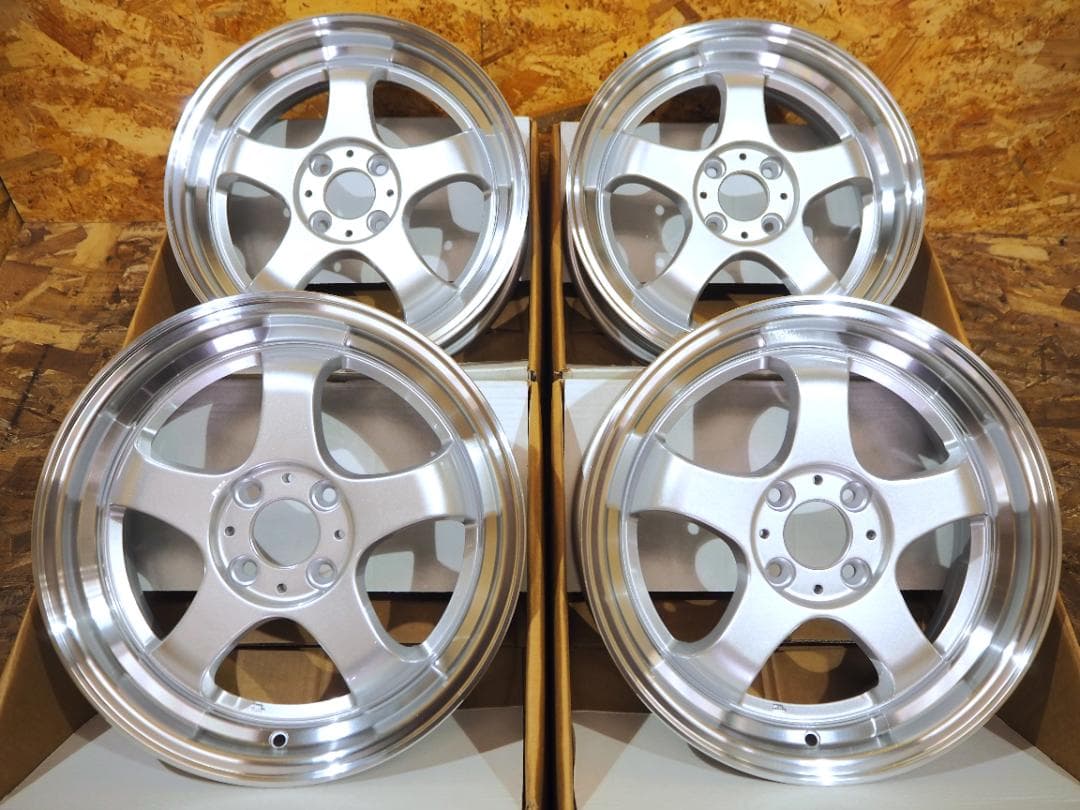 新品5本スポーク 6.5J 4枚 深リム 逆ゾリ シルバー コンパクト