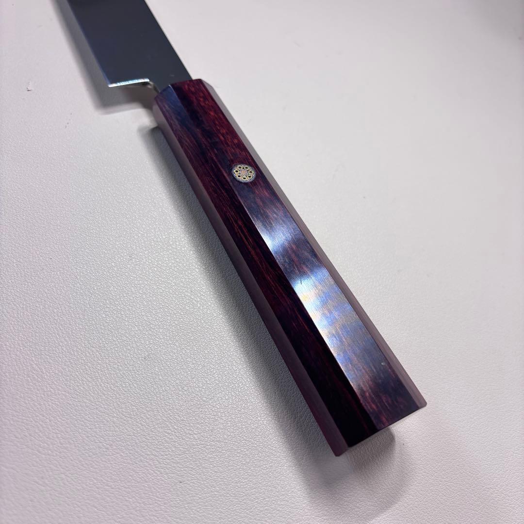 270mm 切付柳刃包丁 鏡面 紫檀八角柄 刺身包丁 「全鋼」'. ご覧いただき