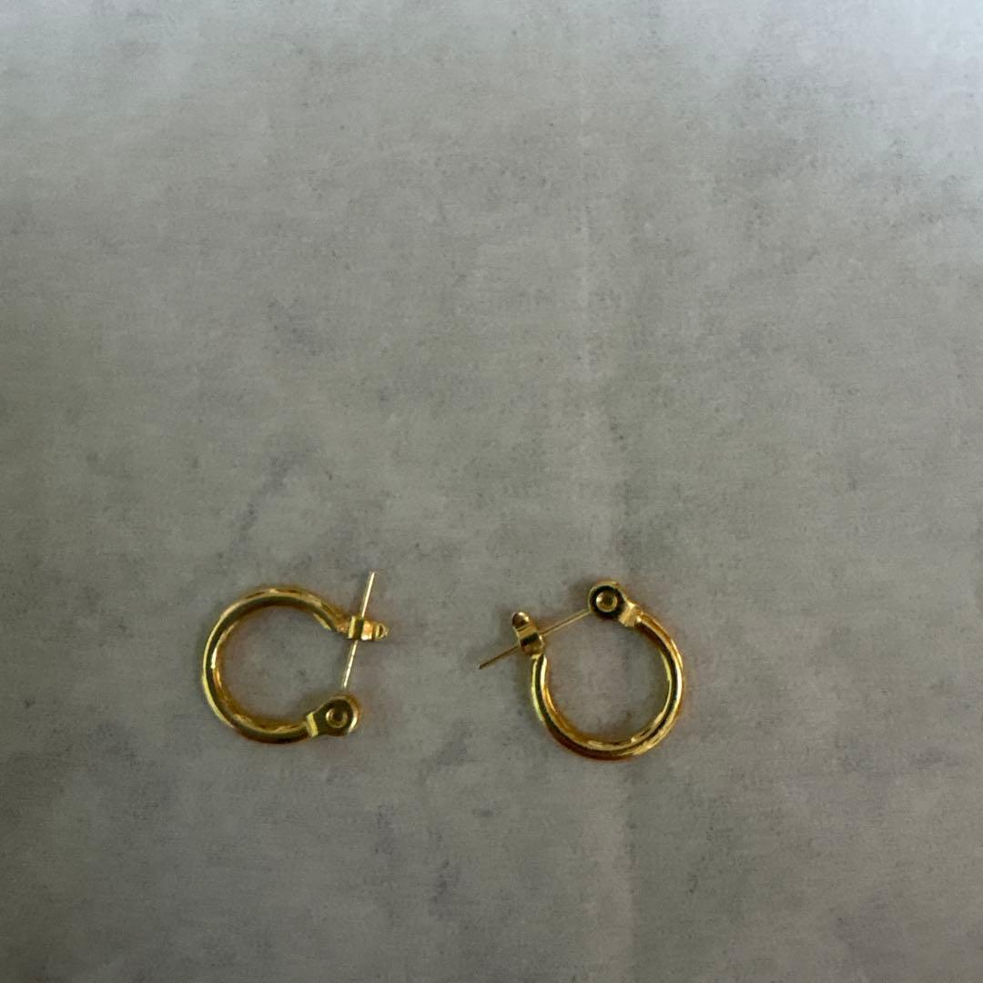 k18ゴールドフープピアス(両耳用) フープピアス 日本製 フープ K18 両耳用 ピアス パイプサイズ 2mm