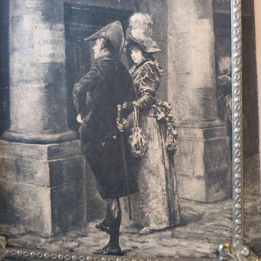 フランス アンティーク フレーム ナポレオン 銅版画 セット フォト