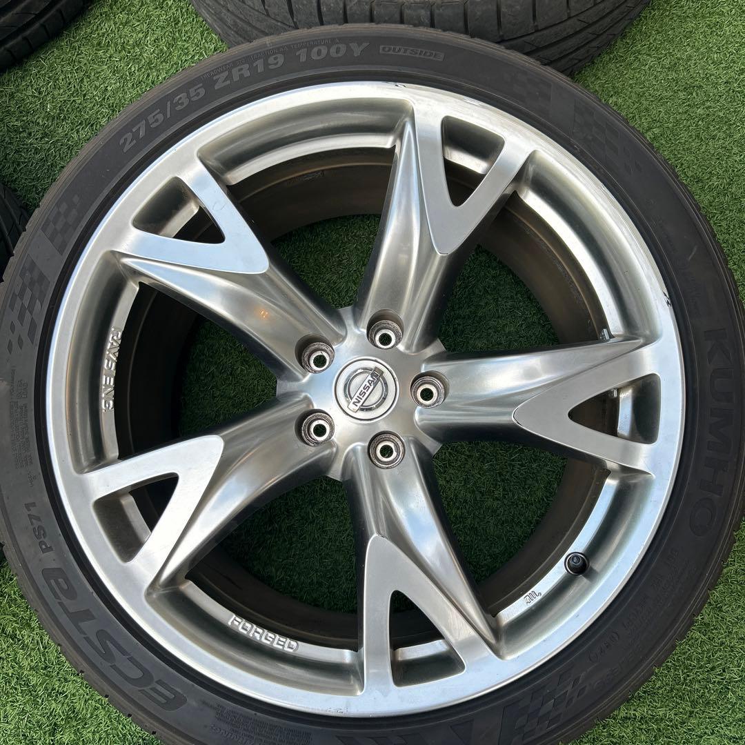 フェアレディZ34純正レイズ鍛造ホイール タイヤバリ溝 - メルカリ