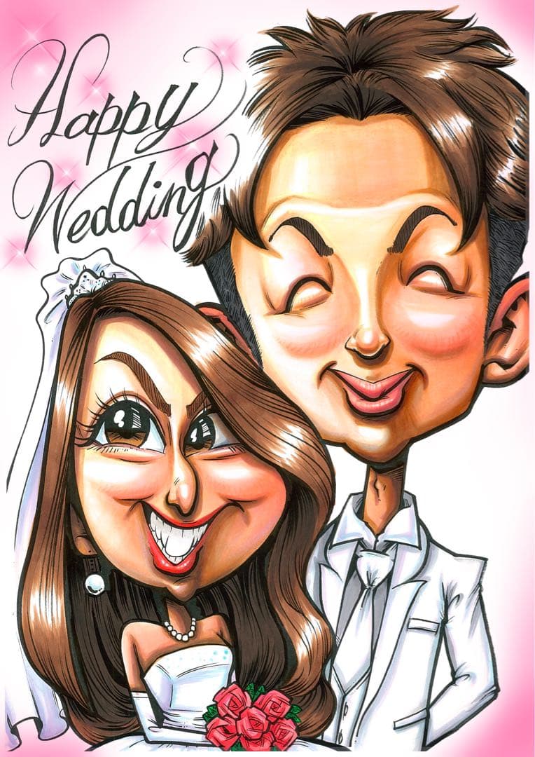 世界で1枚のオーダーメイド似顔絵★プレミアムver★結婚式 ウェディングボード オーダーメイド似顔絵でお祝いを演出 ウェディング