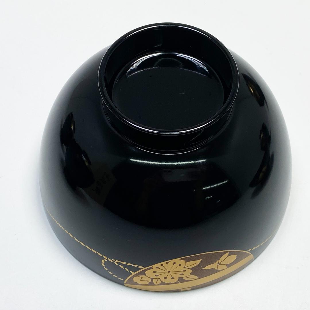 未使用 会津塗 乙造作 漆器 金彩 蒔絵 桜鈴紋 お吸物椀 5客 共箱