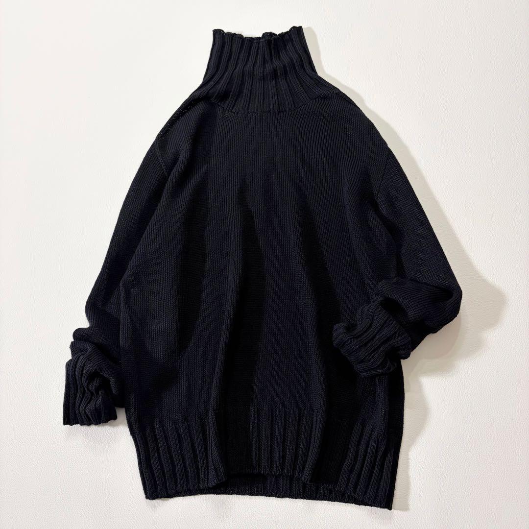 極美品 マーガレットハウエル コットンリネン ハイネックニット