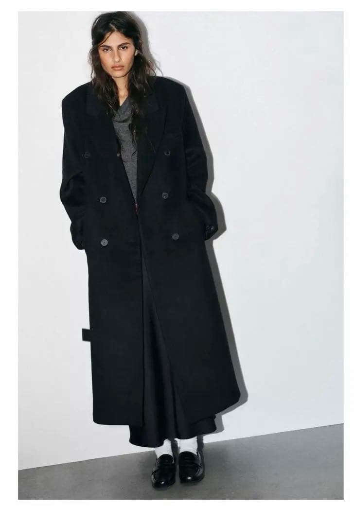 ZARA ウール混紡エクストラロングコート L - メルカリ