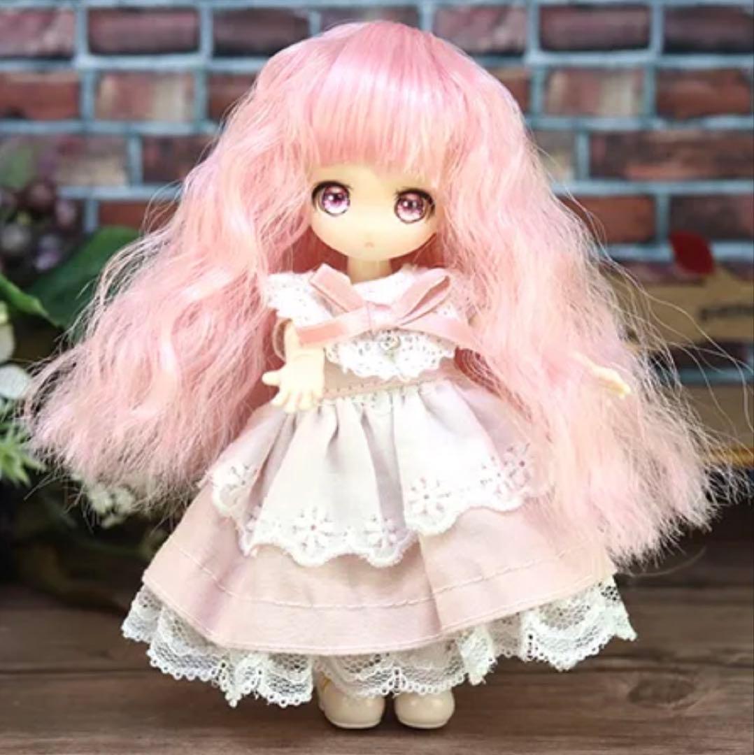 ꒰ 4inchウィッグ ‪꒱‬ あまむす ロングウエーブ／薄ピンク - メルカリ