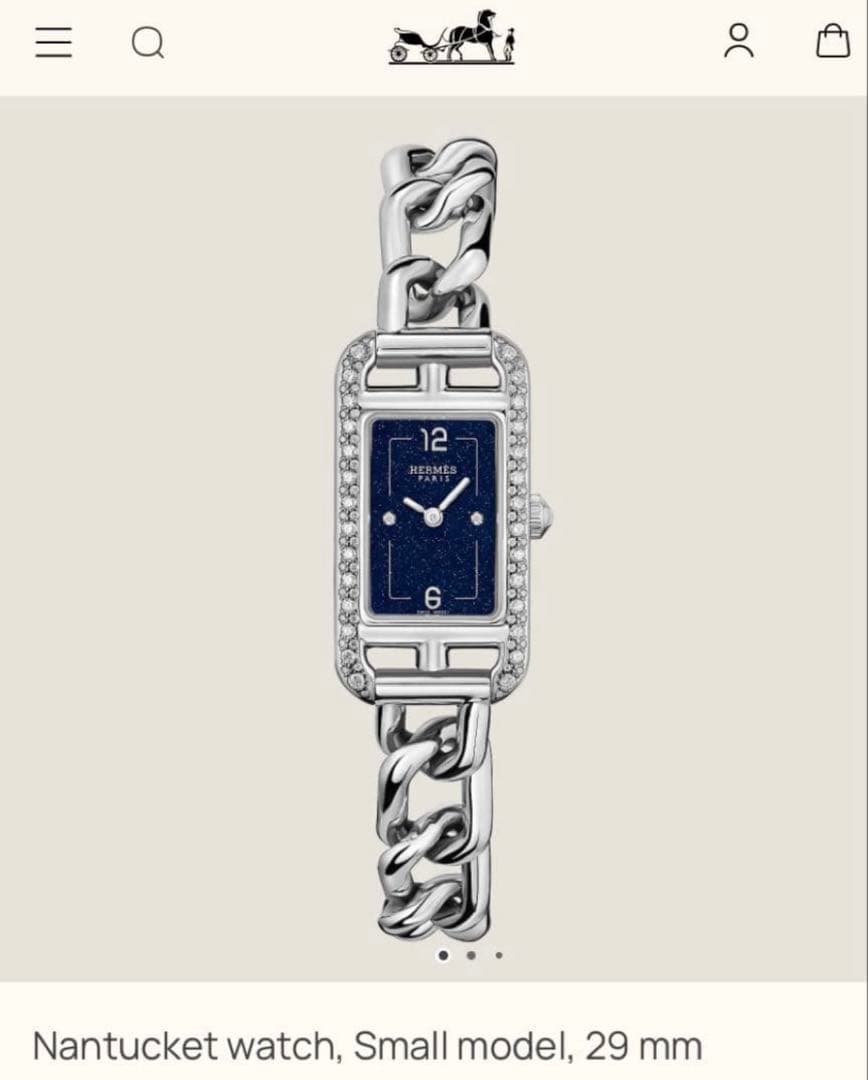 エルメス腕時計ナンタケットPM 29 mm ダイヤモンド ステンレス新品