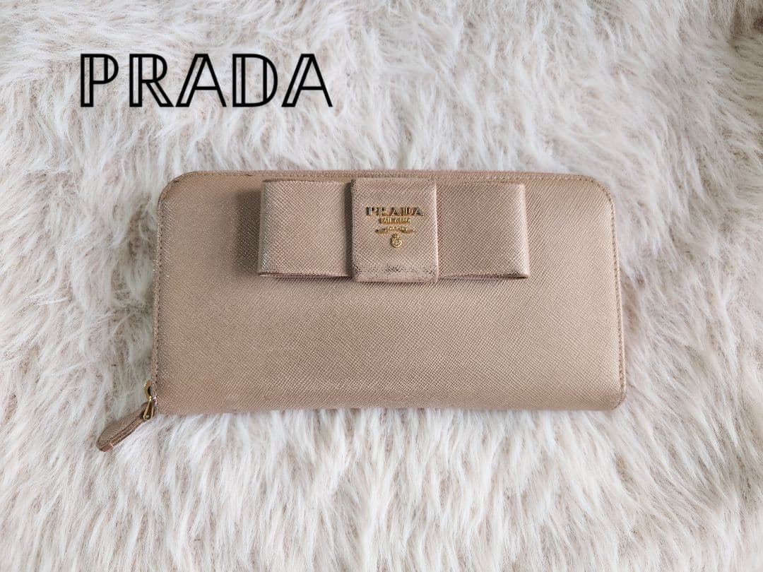 PRADA プラダ サフィアーノ 長財布 リボン - メルカリ