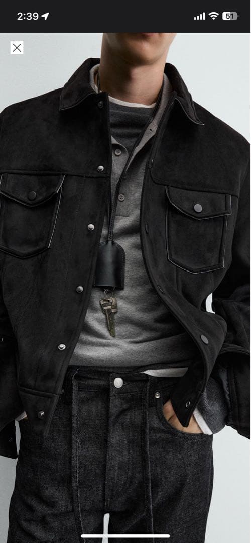 ZARA フェイクスエードレギュラーフィットジャケット - メルカリ