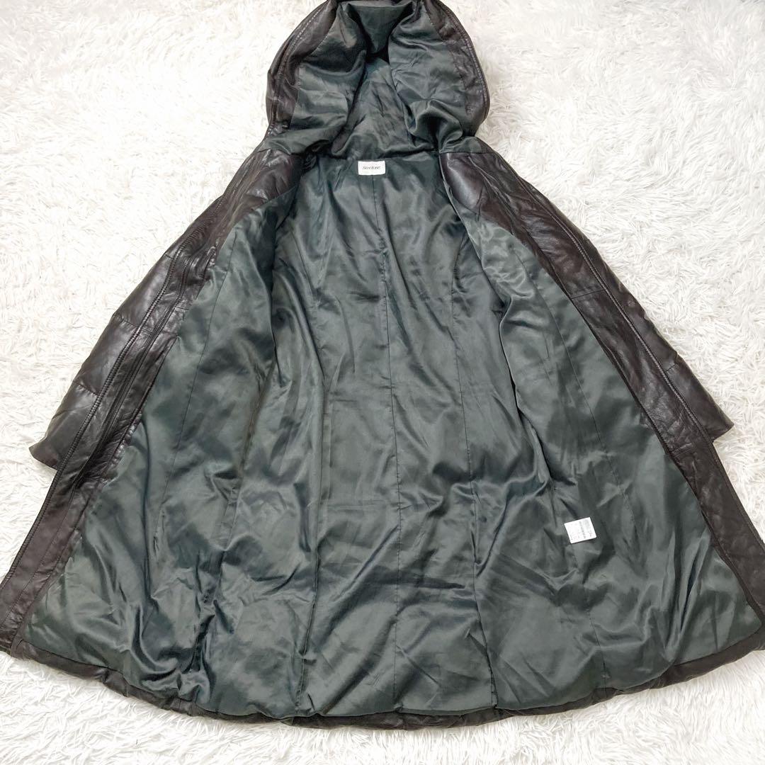 ゆか様専用 dinos So close, フード付きラムレザーダウンコート M