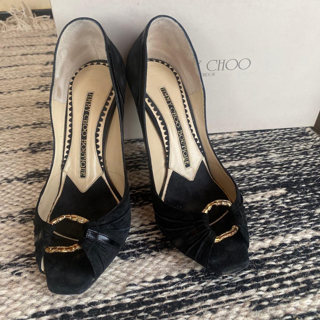 Jimmy Choo ブラック スエード ハイヒール - メルカリ