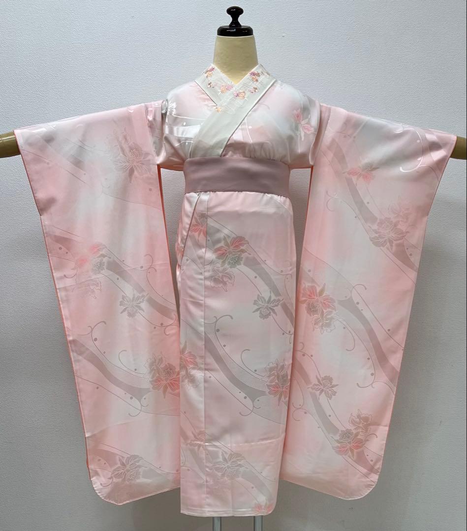 振り袖　フルセット　長襦袢　金彩加工　成人式　赤　桜　結婚式　ガード加工　765