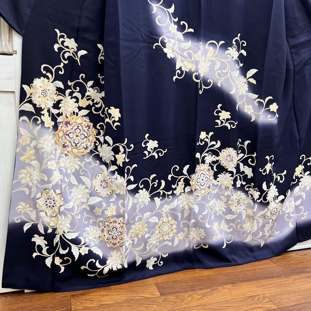 ボ*す様 裄68 正絹 袷 訪問着 アラベスク 難あり