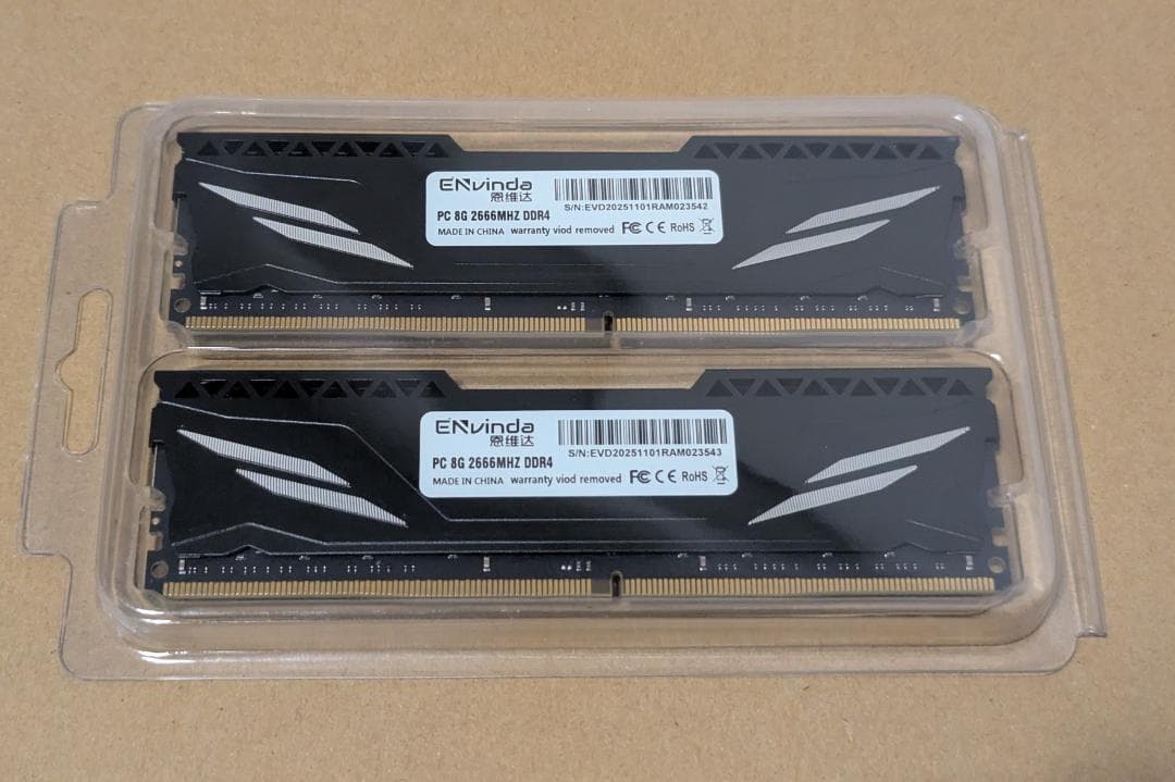 ENVINDA DDR4 メモリ 8GBx2枚 （計16GB） ENVINDA DDR4 メモリ 8GBx2枚 （計16GB） ENVINDA DDR4 PC RAM Memoria