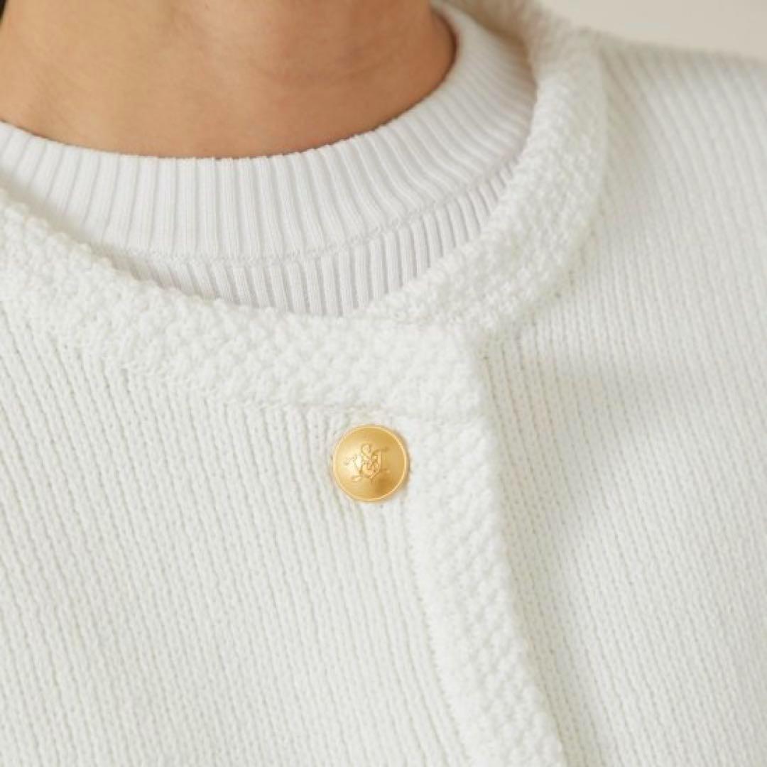 SEVEN TEN セブンテン ニット ジャケット 鹿の子 エンブレムボタン