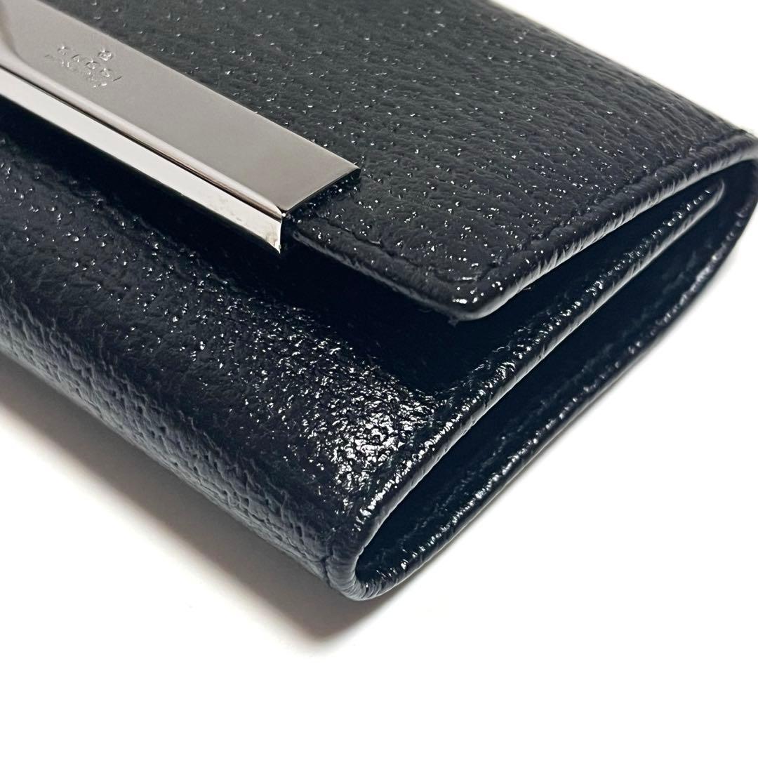 GUCCI キーケース レザー ブラック シルバープレート 6連フック 美品