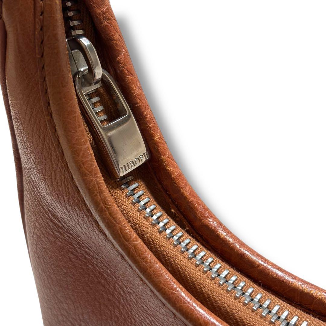 HIROFU ヒロフ レザーバッグ 三日月型 ブラウン 本革 ワンショルダー