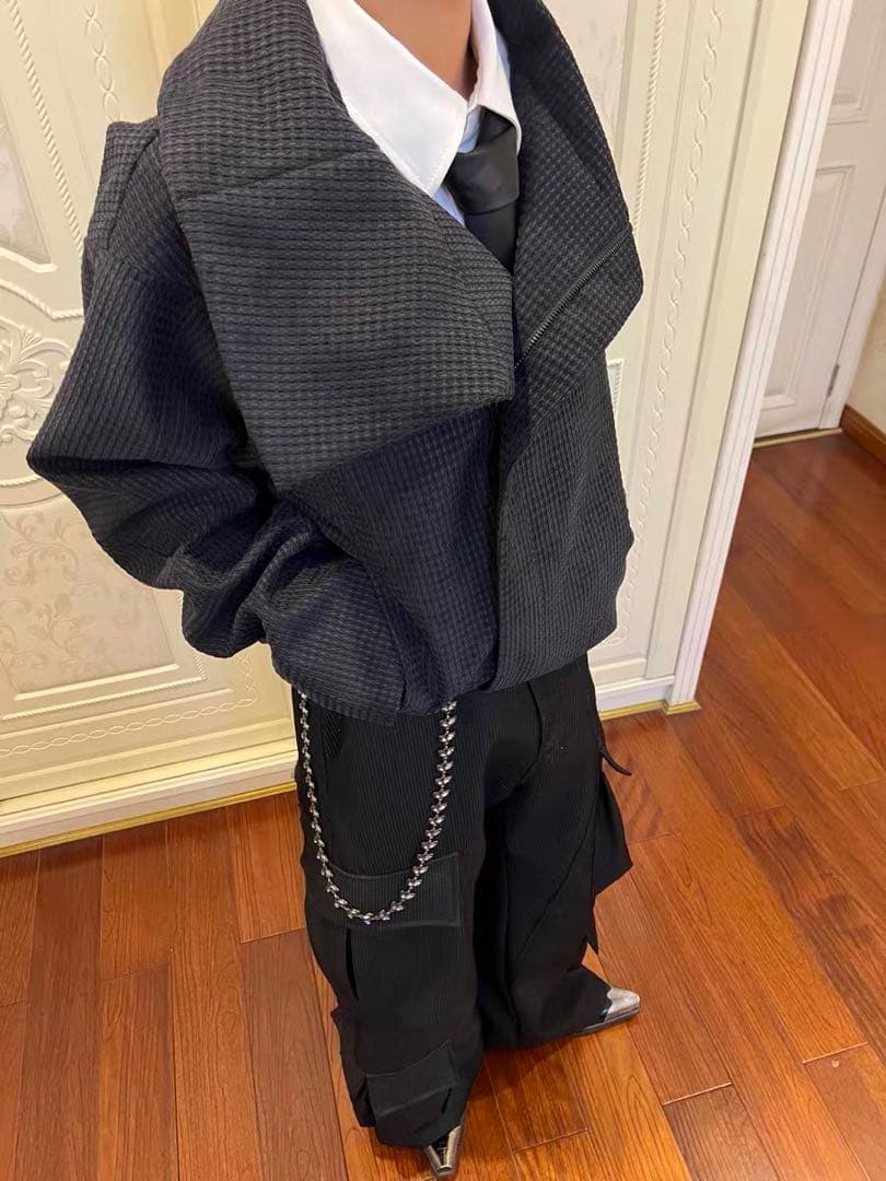 JCAESAR ZIPPER-JACKET WITH H斜めジップジャケット短丈 - メルカリ