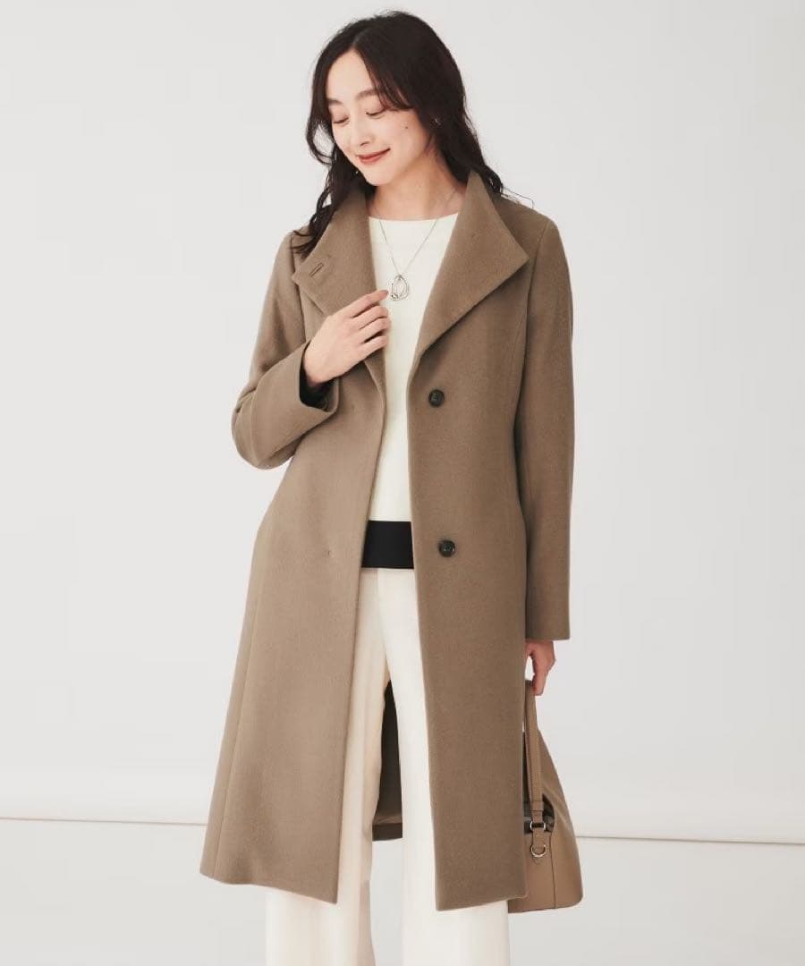 ツ～ちゃんサマー専用 2WAYスタンドカラーロングコート ベージュ S