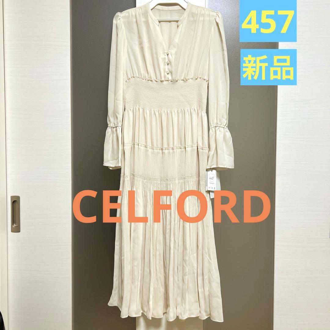 最終値下げ！CELFORD☆新品❗️シフォンワンピース - メルカリ