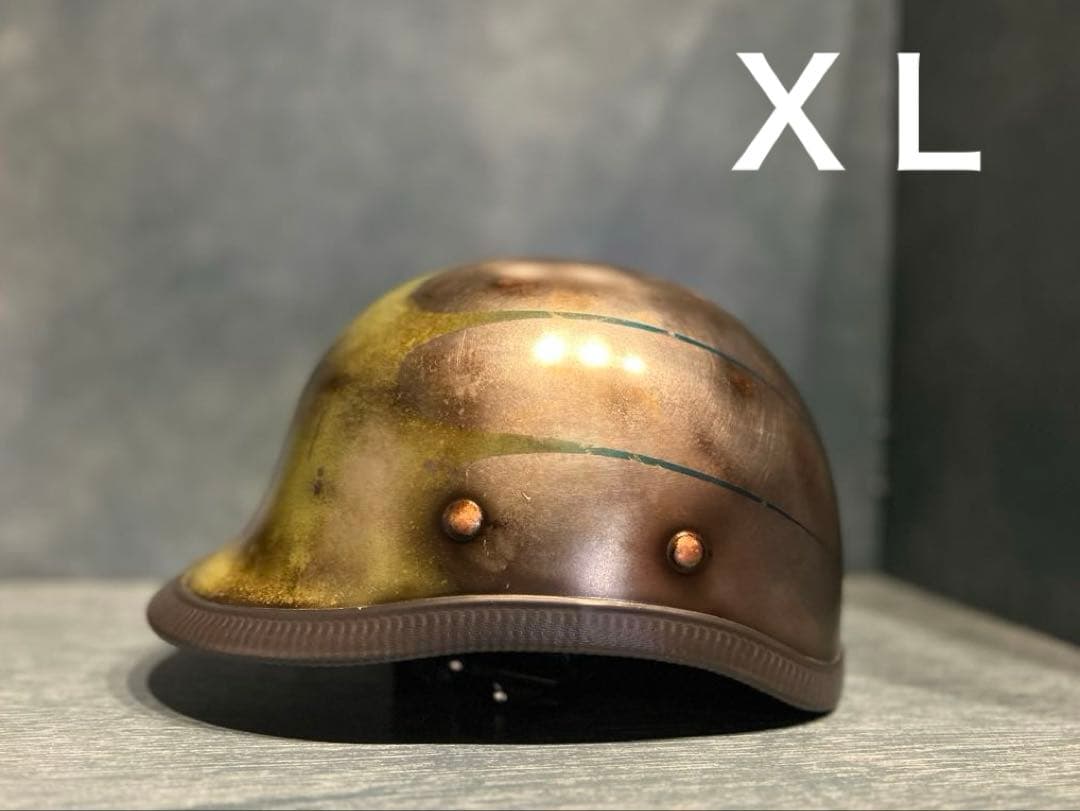 ジョッキーヘルメット 新品 メッキ エイジング ヴィンテージ ハーレー