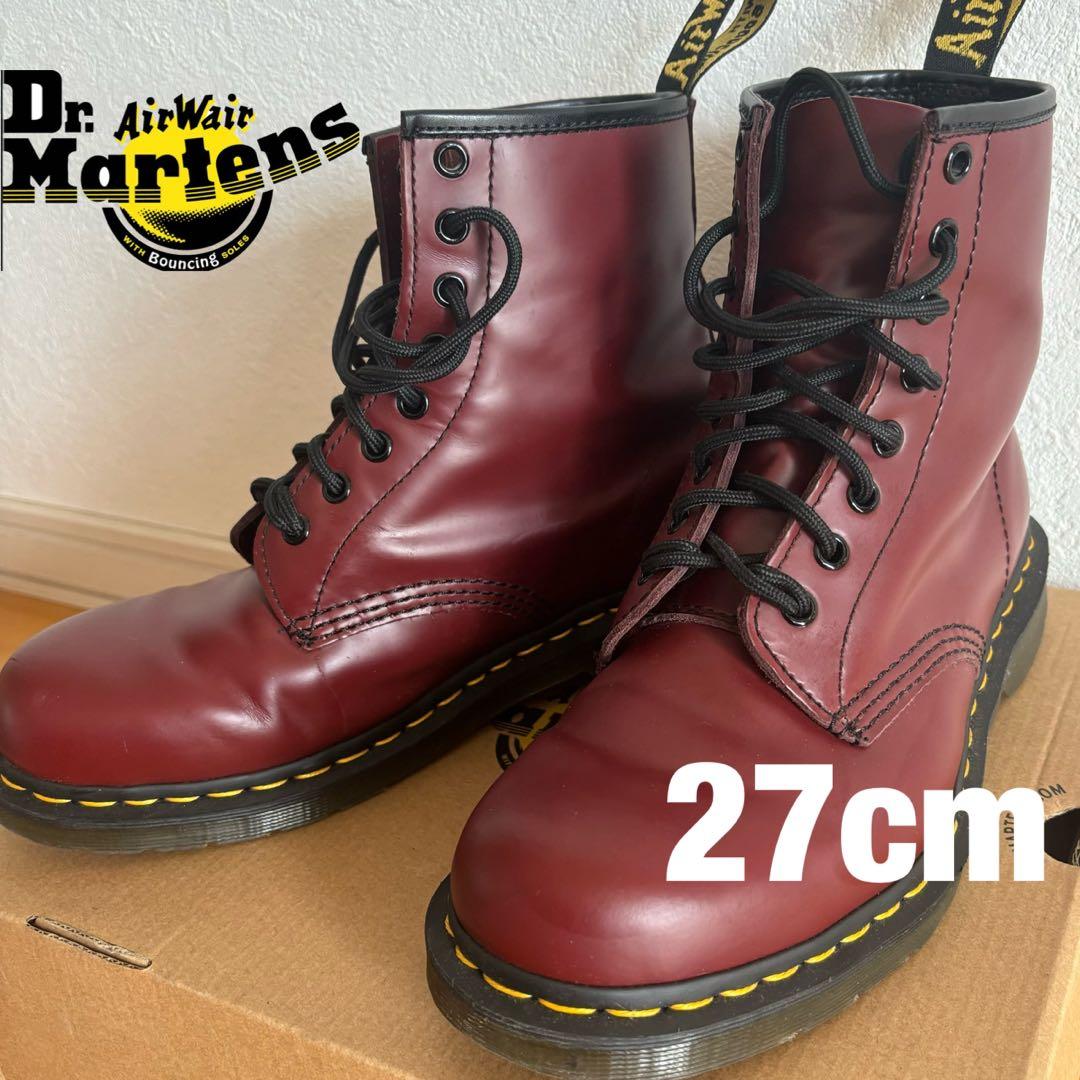 美品♪○ドクターマーチン8ホール 27cm Dr.martens チェリーレッド