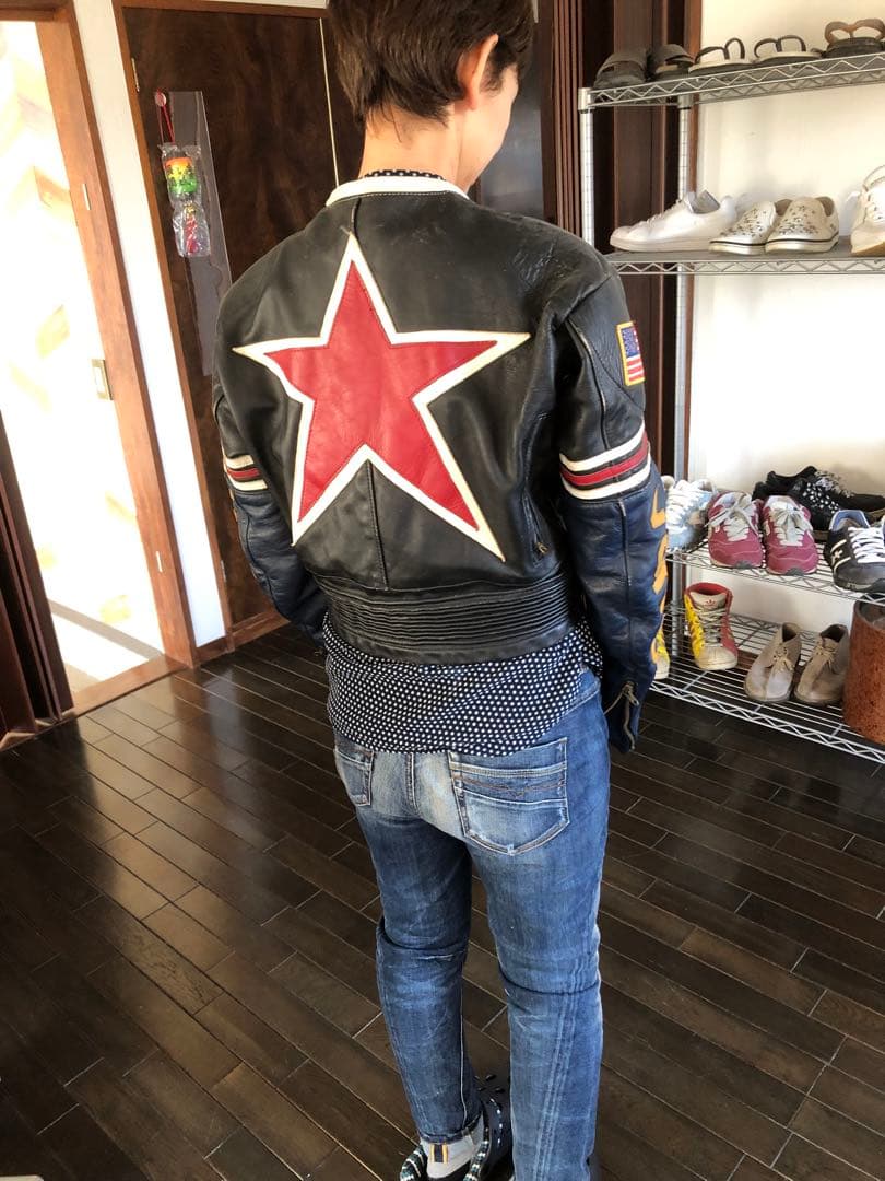 バンソン ライダースジャケット ワンスター38女性にもカッコいい