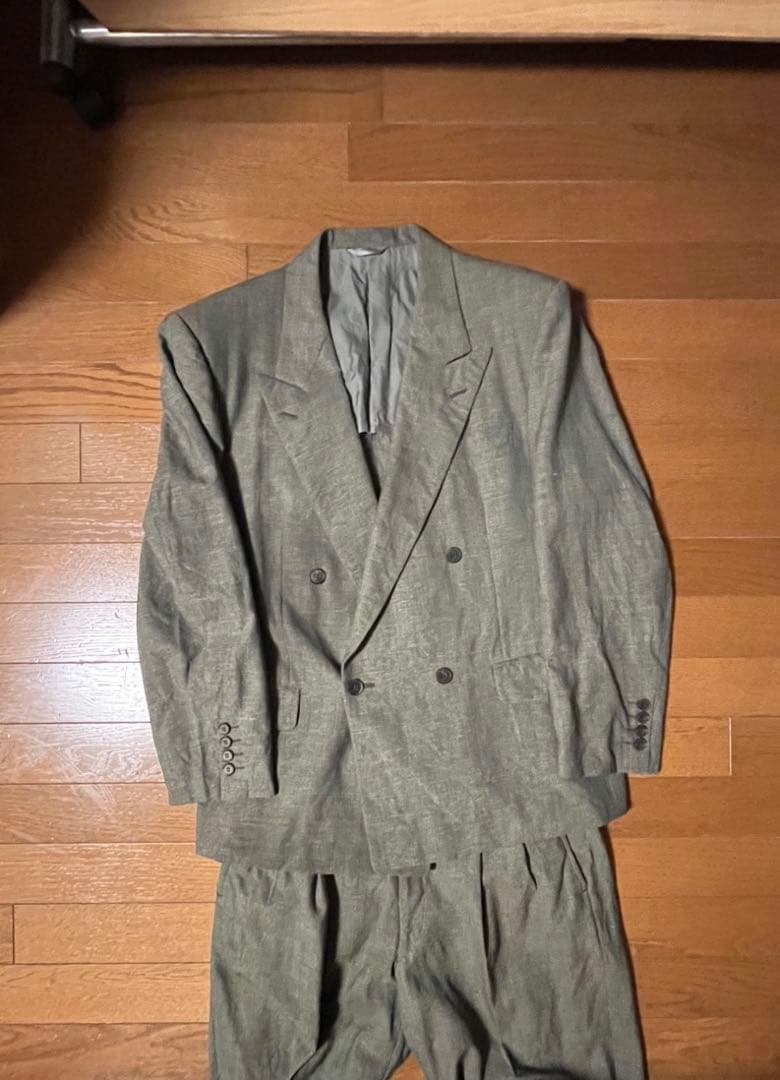 クリスチャンディオール セットアップ スーツ ダブル リネン紺