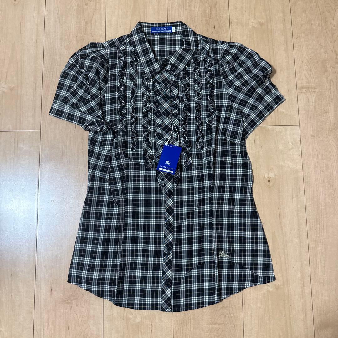 バーバリーブルーレーベル★半袖チェックシャツ 38 新品タグ付き 中古・古着通販】BURBERRY BLUE LABEL (バーバリーブルーレーベル