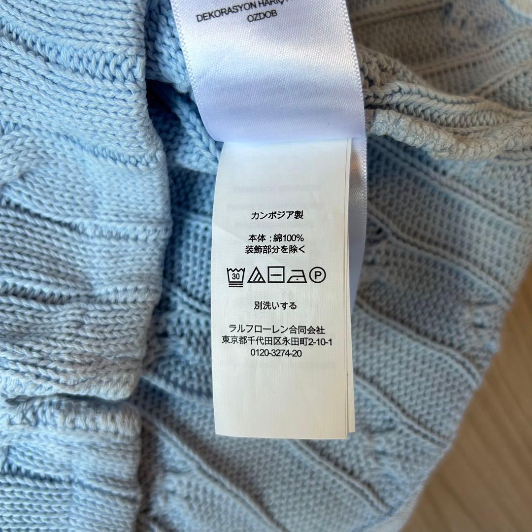 完売品＊ポロラルフローレン 水色 ケーブル編み ノースリーブニット M