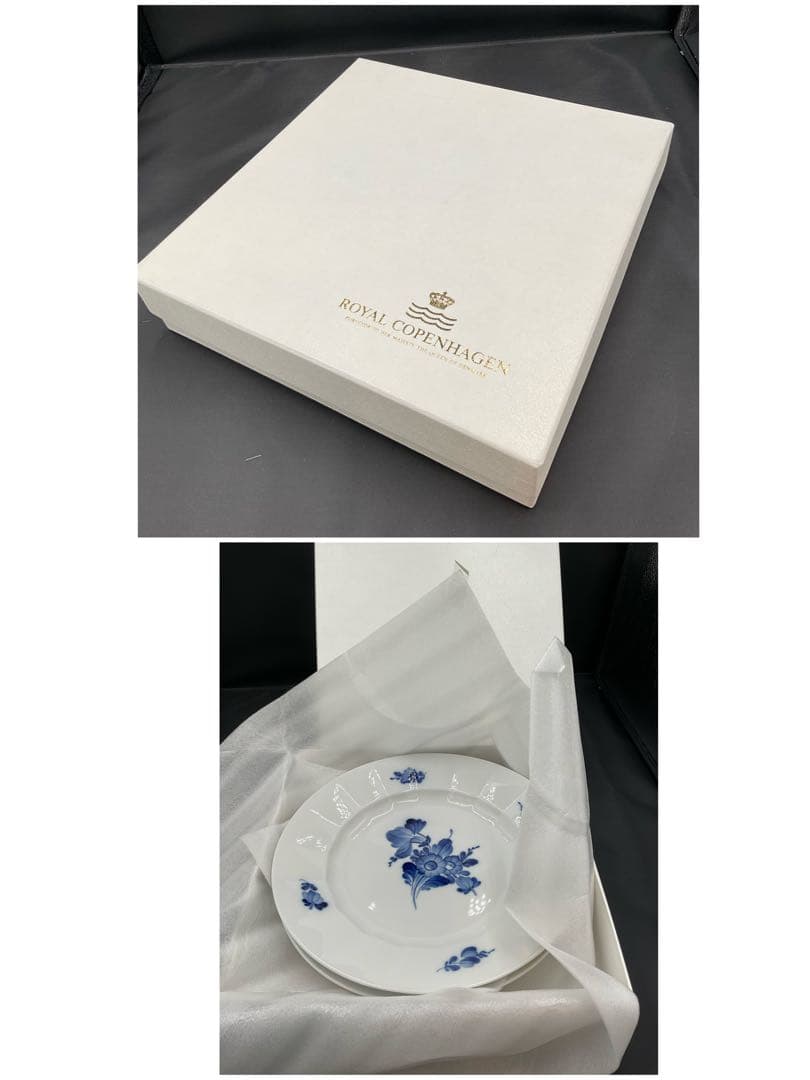 未使用　ロイヤルコペンハーゲン　ブルーフラワー　アンギュラー　プレート