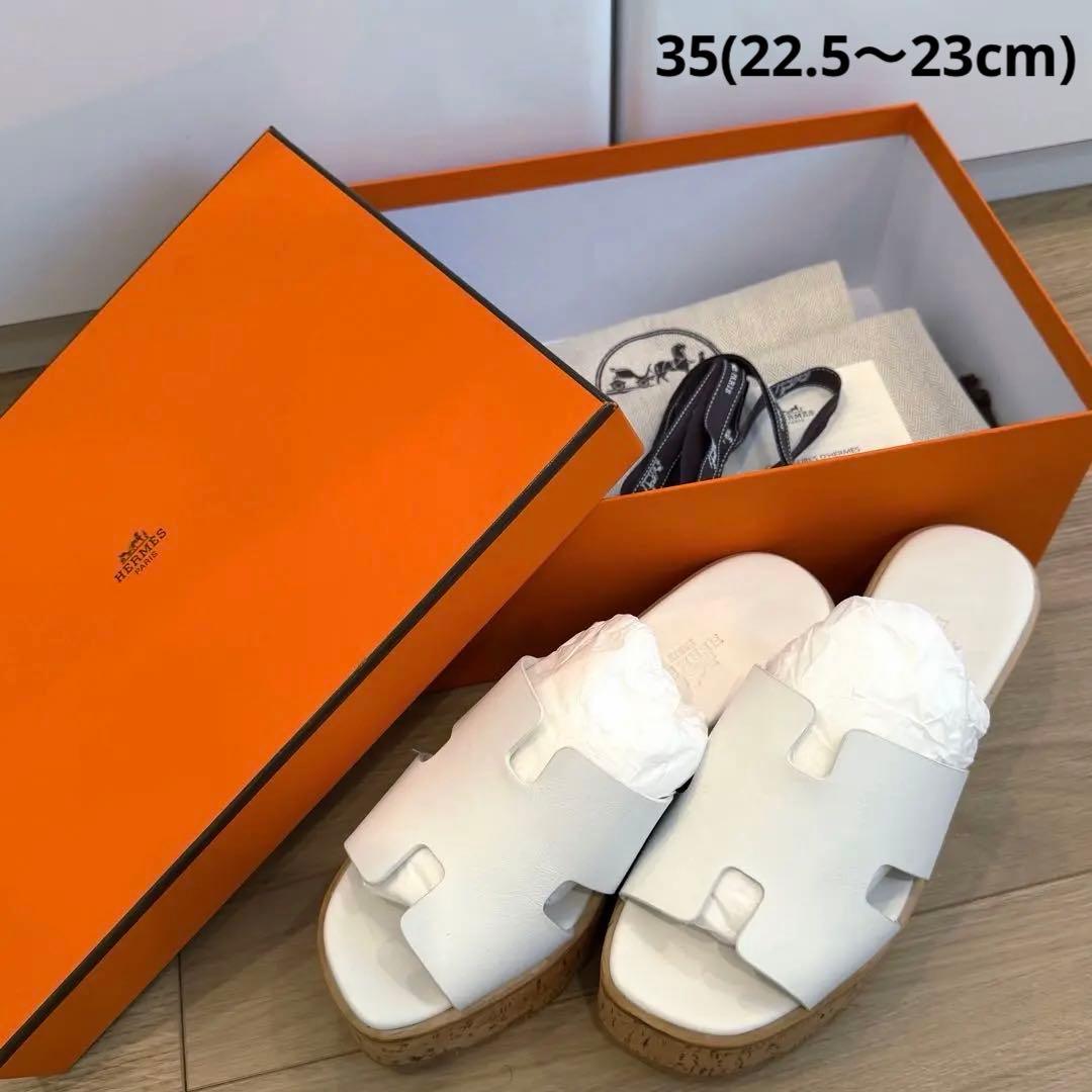 希少】エルメス エズ サンダル ホワイト 35サイズ - メルカリ