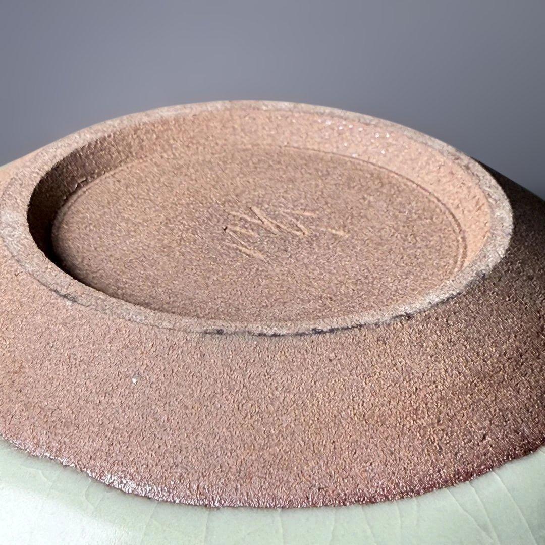 h*u様 人間国宝 中島宏 本人作 青磁小壺 共箱 本物 翡翠色 究極の青 高