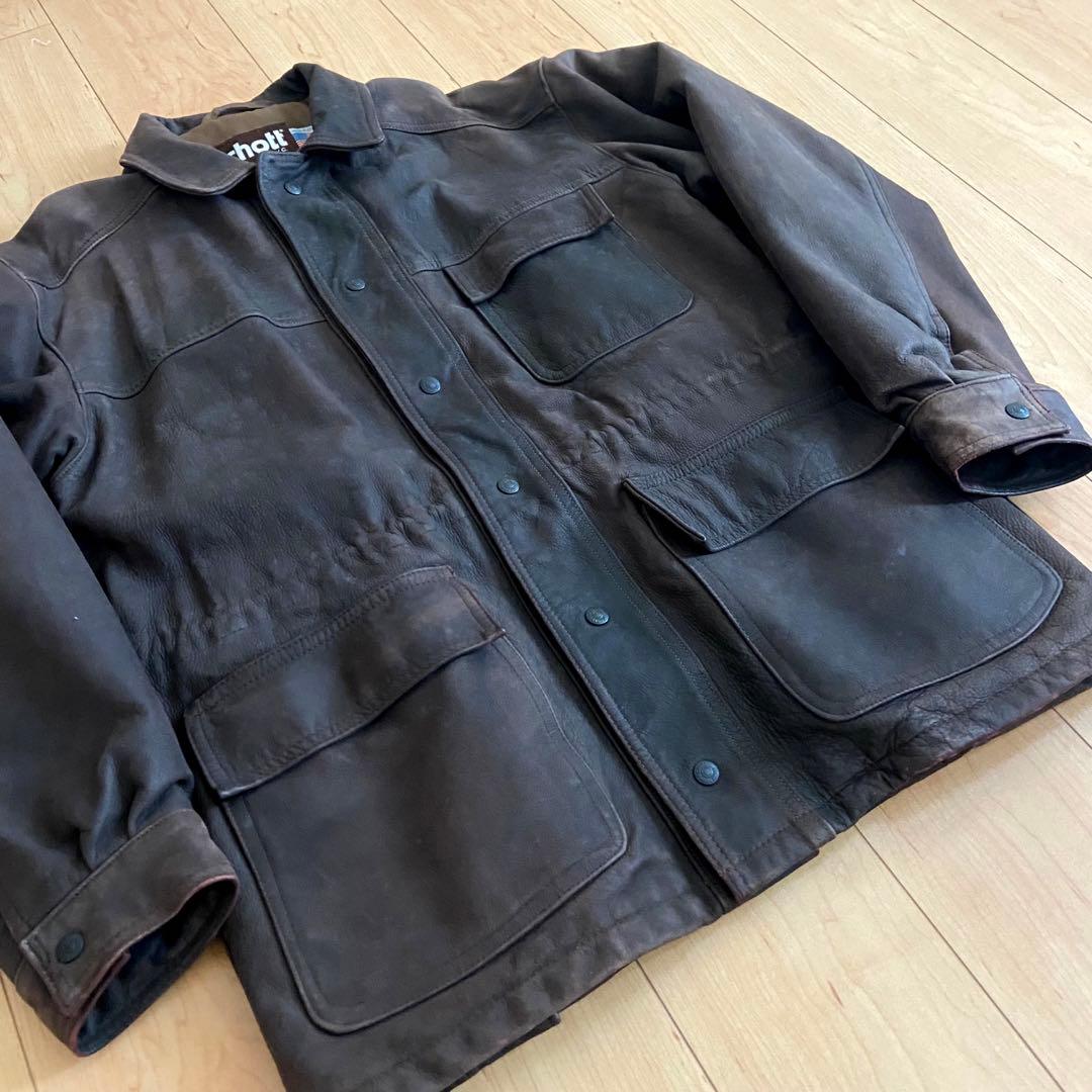 ショット Schott カーコート 42 ブラウン レザー 茶タグ USA製 schott