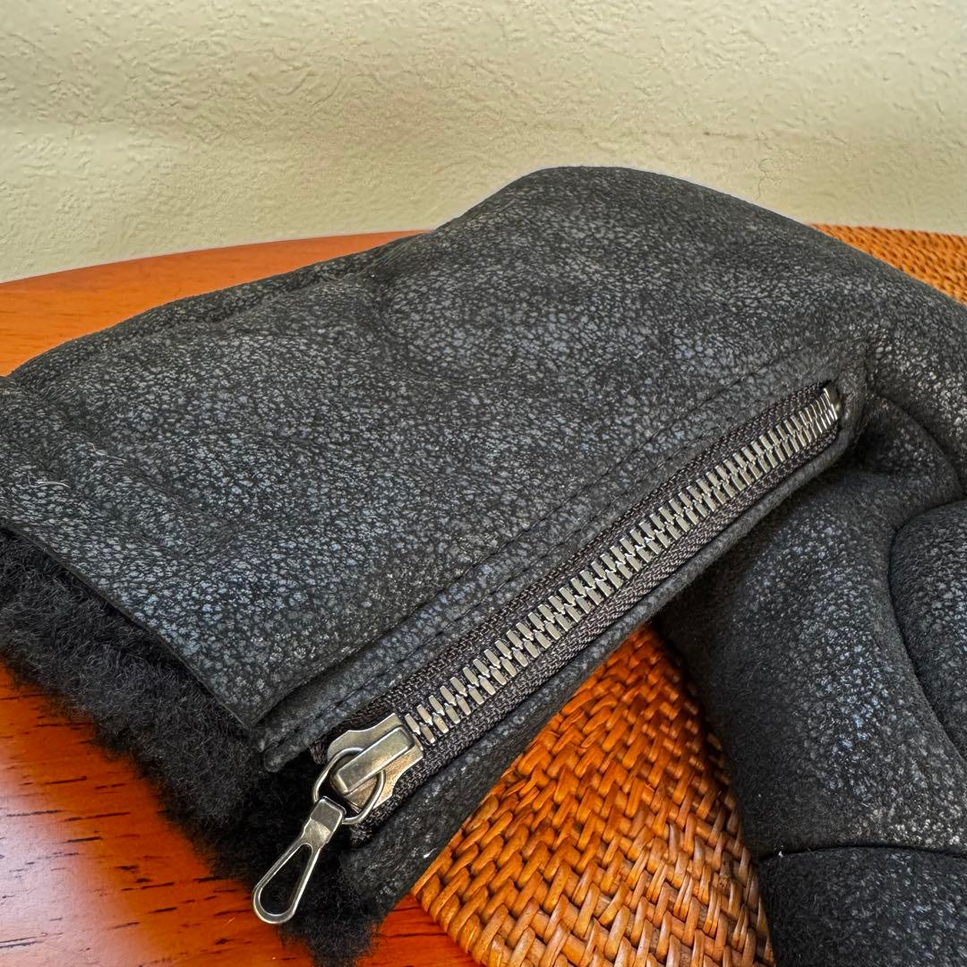 LESAILESDABY-【ユリウスJULIUS ラムレザーボアジップグローブ 】