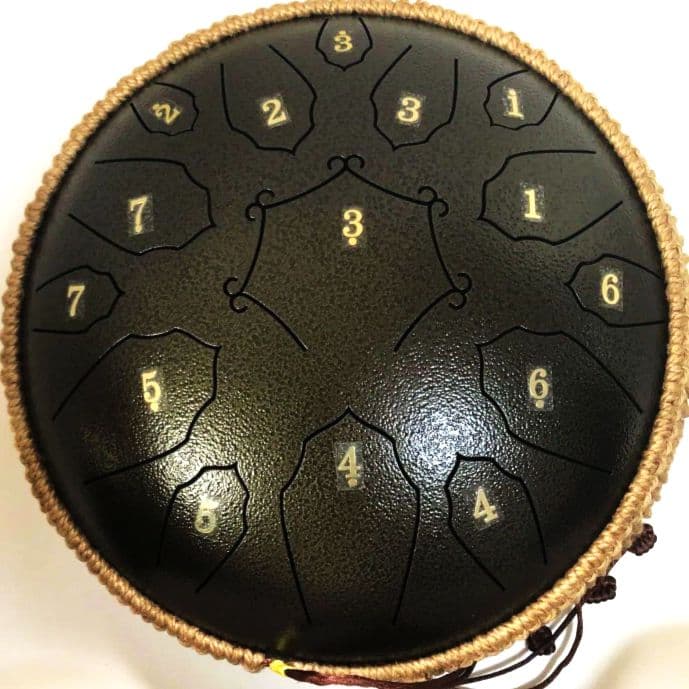 新品 スチールタングドラム 31cm 15音 アンティークブロンズ Dキー