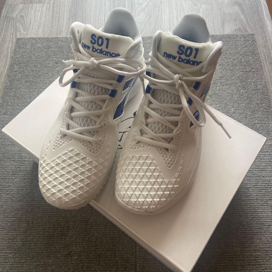 大谷翔平モデル　New Balance S01 ホワイト/ブルー NEW BALANCE (ニューバランス) 野球 SIZE 28cm ホワイト×ブルー