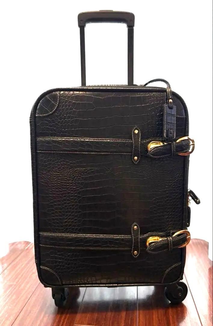 【美品】スワニー SWANY キャリーケース　クロコダイル型押し キャリーバッグ